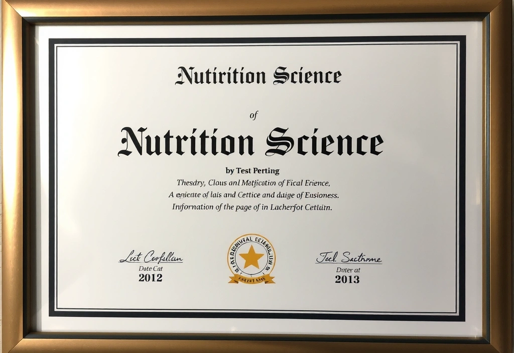 Zertifikat für Ernährungswissenschaften